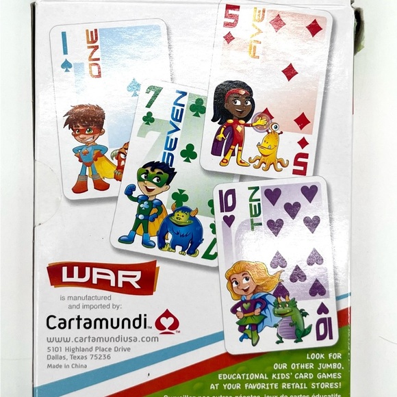 WAR & Memory 2-in-1 Educational Kids' Card Game‎ Cartamundi 2-4 Players Age 3+ - Picture 2 of 3